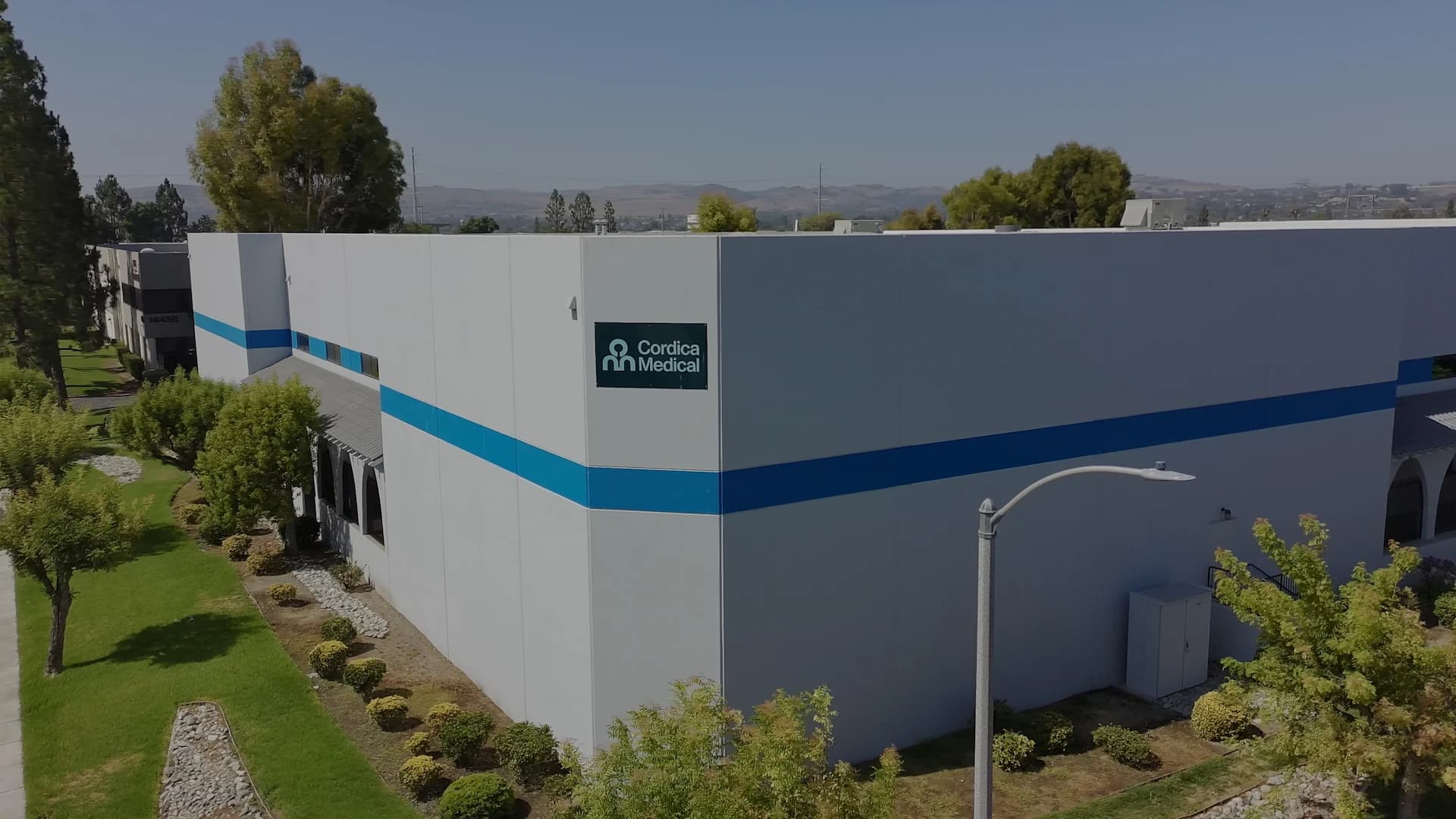 Aerial view of Cordica Medical's Chino facility exterior